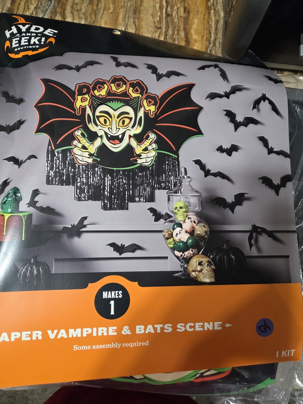 Hyde & EEK! Boutique Paper Vampire & Bats Scene - Black, Orange, Green